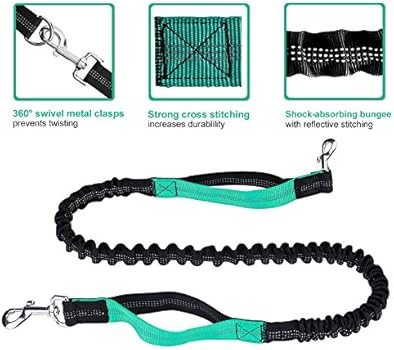 LANNEY Hands Free Dog Leash for Running Walking Training Hiking, Dual-Handle Reflective Bungee, P... | Amazon (US)