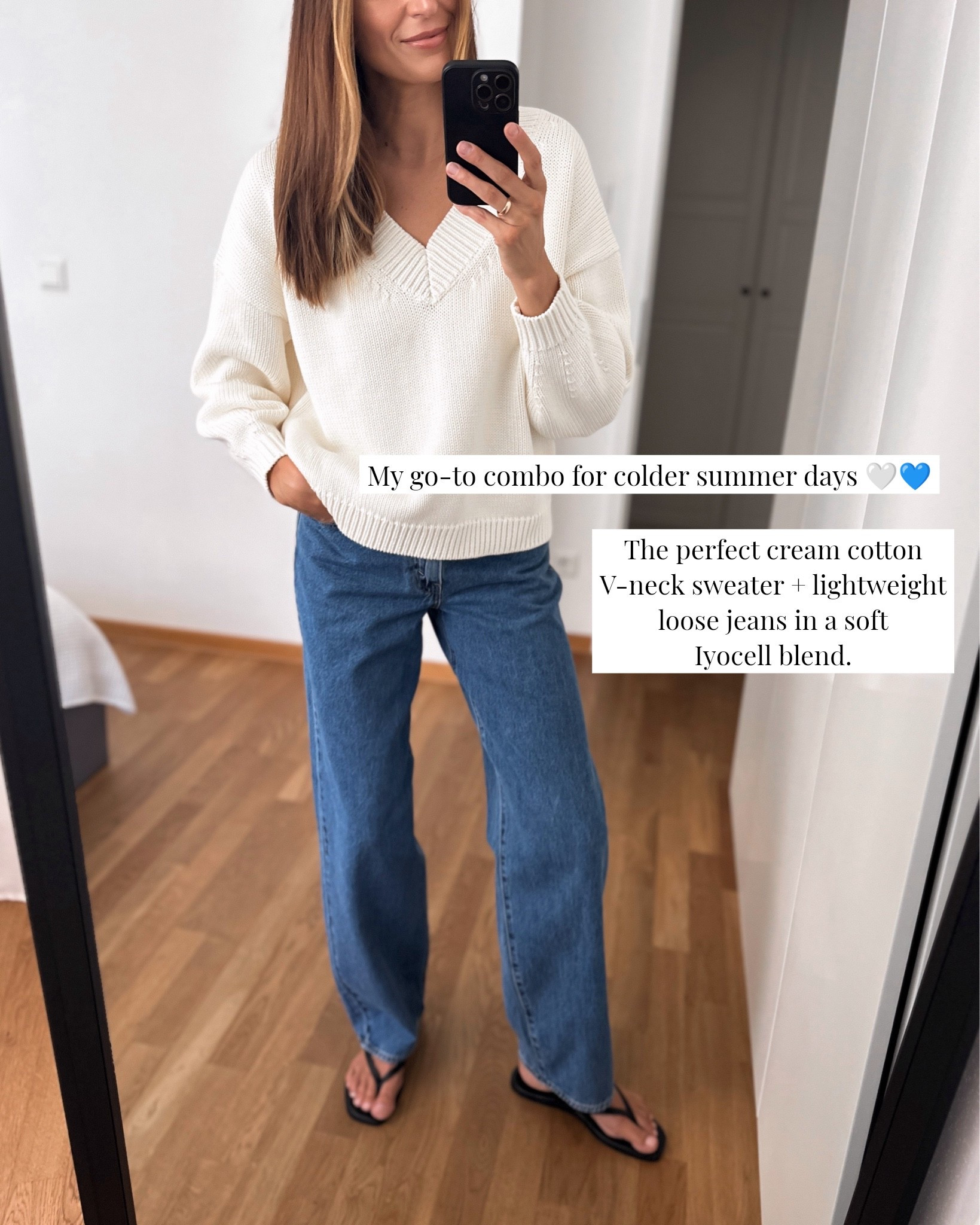 The perfect cotton sweater in a soft cream shade - wearing medium for a more relaxed/oversized look. Linked other colors as well.

Paired with lightweight loose jeans made from a lyocell blend - run big, would recommend sizing down (I’m wearing 26)

#outfitoftheday #ad #casualoutfits
@Boden (UK) @Boden (US)