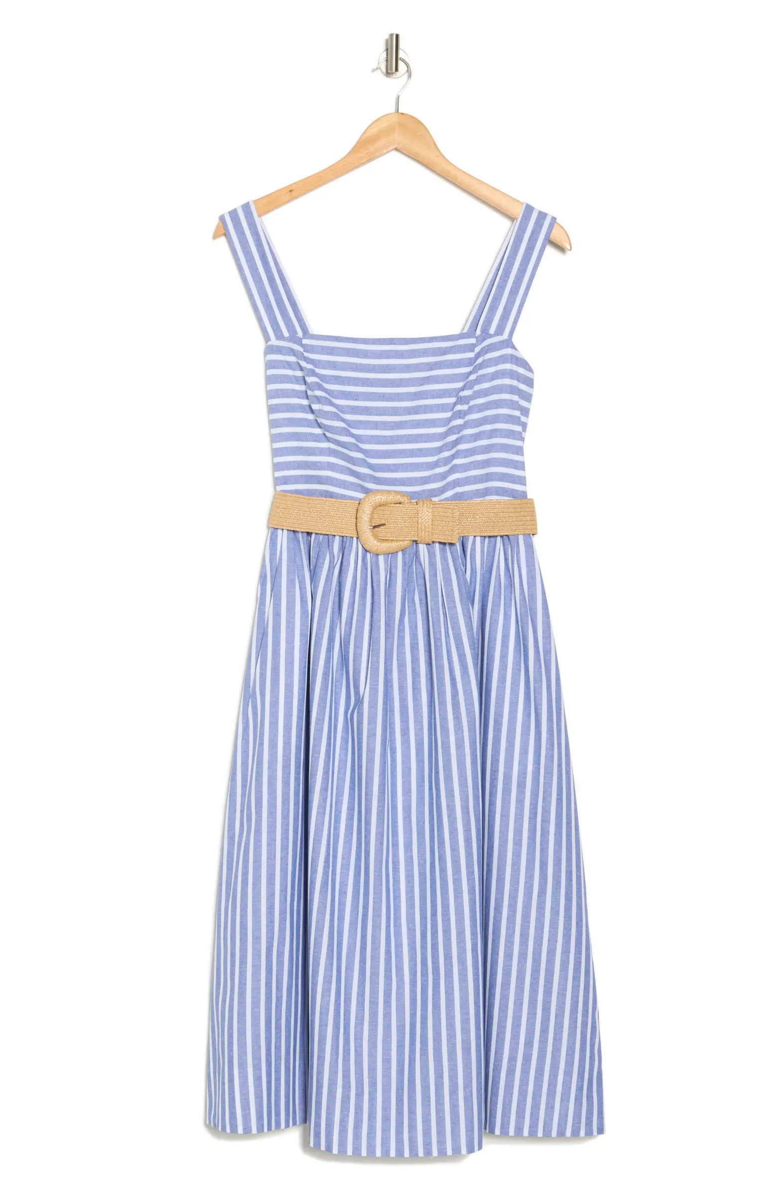 Striped Belted Midi Dress | Nordstrom Rack