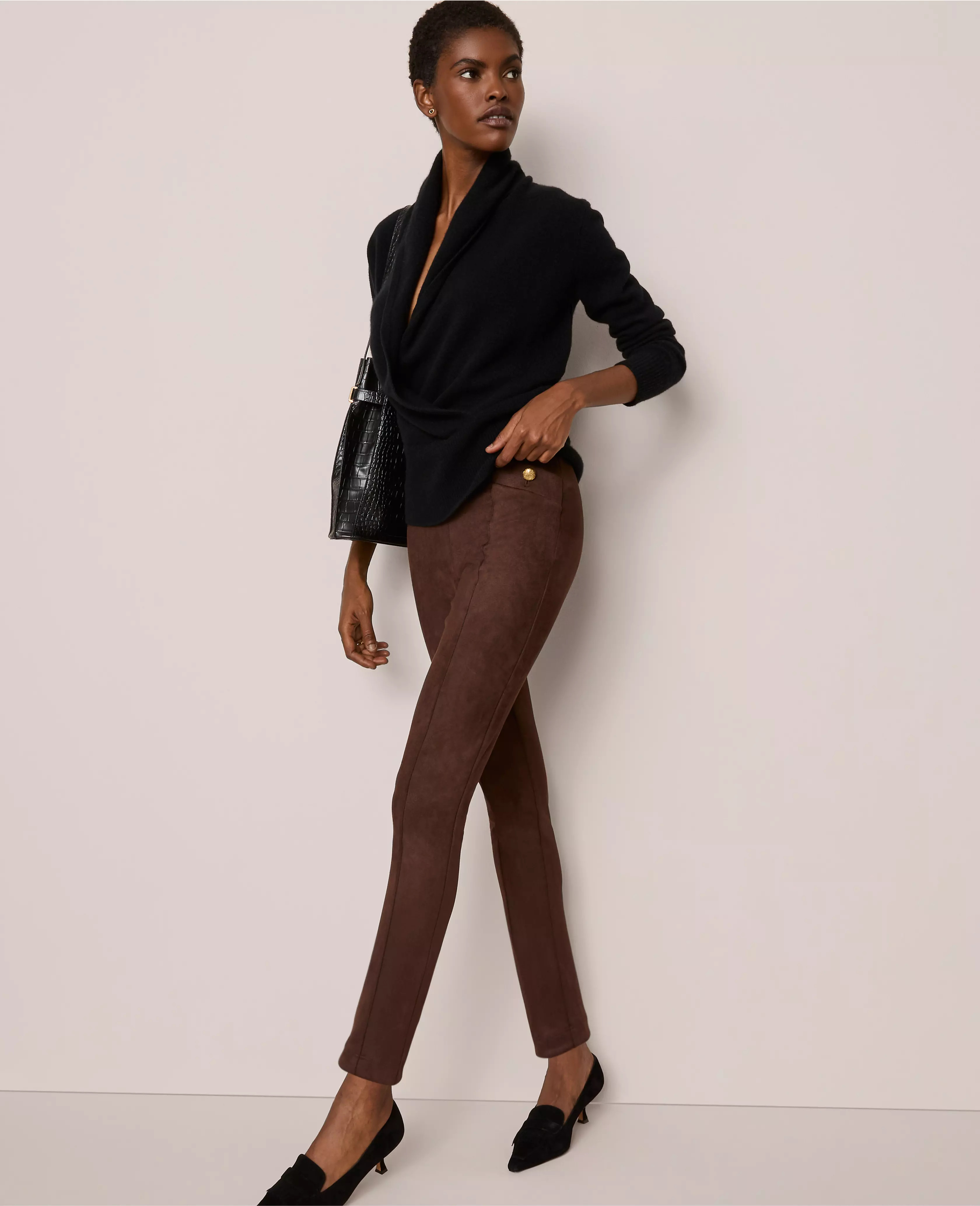 The Polished Legging in Faux Suede | Ann Taylor