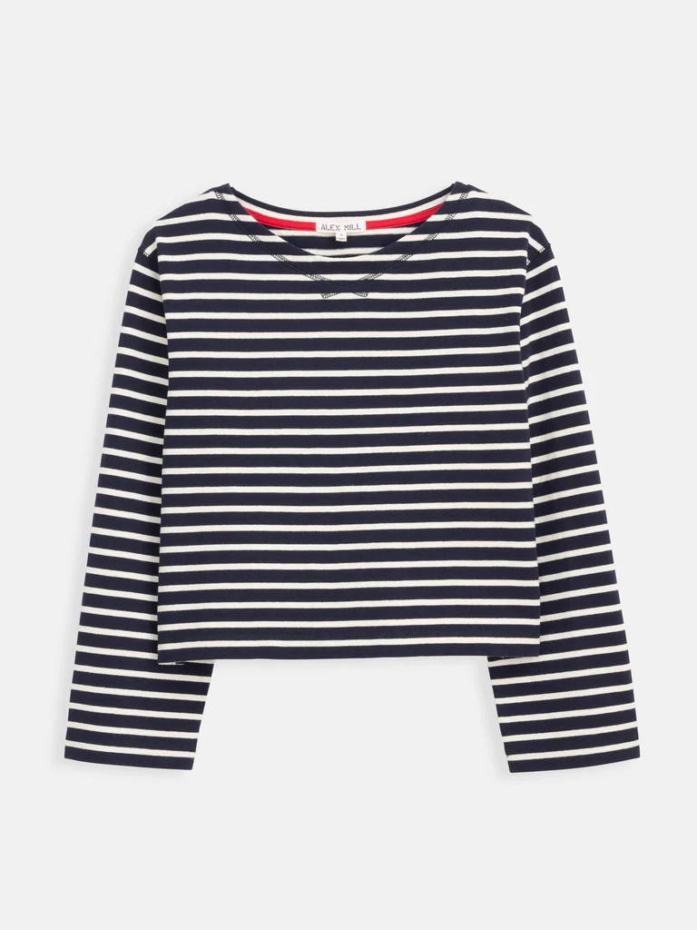Marseille Boatneck Striped Tee In Cotton | Alex Mill
