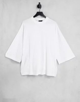 ASOS DESIGN long sleeve oversized t-shirt with wide sleeve in white | ASOS (Global)
