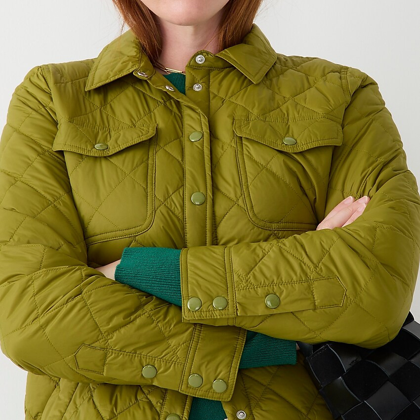Quilted lightweight shirt-jacket | J. Crew US