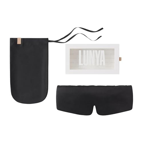Lunya Washable Silk Sleep Mask LUSK7000, Immersed Black, L | Amazon (US)