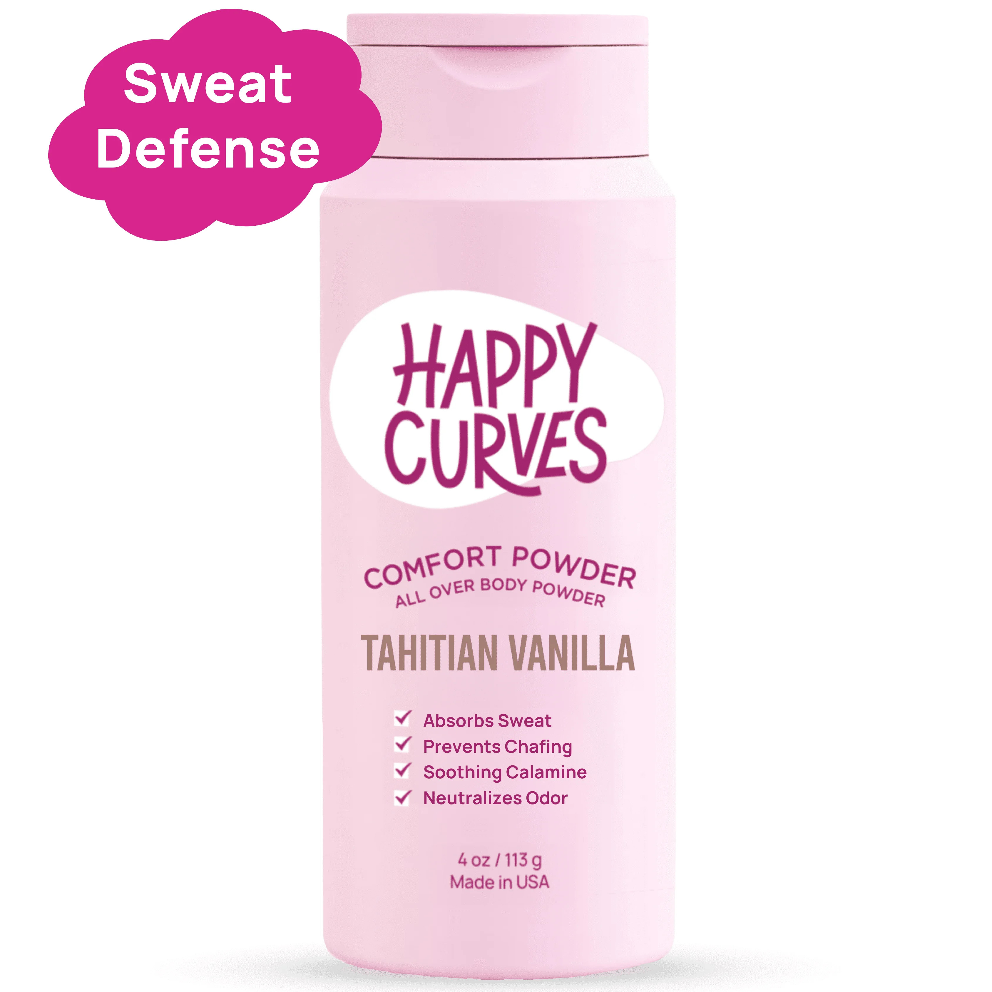 Happy Curves Dusting Body Powder for Women, Talc & Aluminum Free Deodorant, Tahitian Vanilla, 4 o... | Walmart (US)