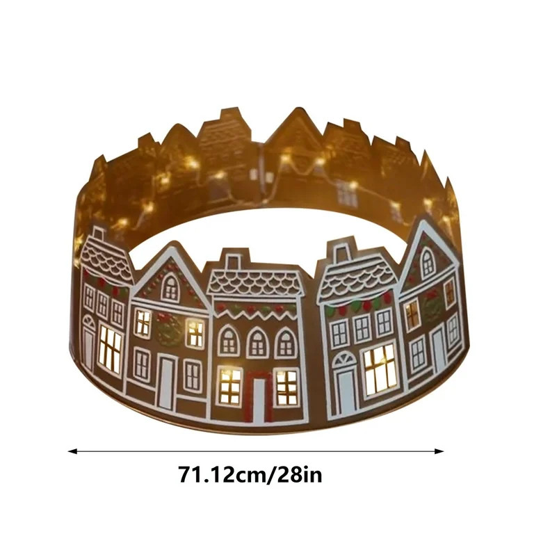 Gingerbread House Christmas Tree Collar LED Christmas Tree Collar Suitable For Gingerbread House ... | Walmart (US)