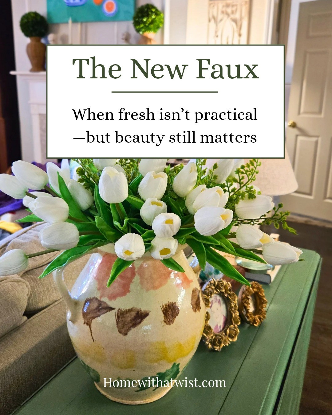 Fresh flowers will always be a treat.I’ll never argue with a just-cut stem on the table.But sometimes—especially in the in-between seasons, busy weeks, or rooms that don’t need constant tending—faux can be a beautiful, practical choice.

#LTKSeasonal #LTKHome #LTKdayinmylife