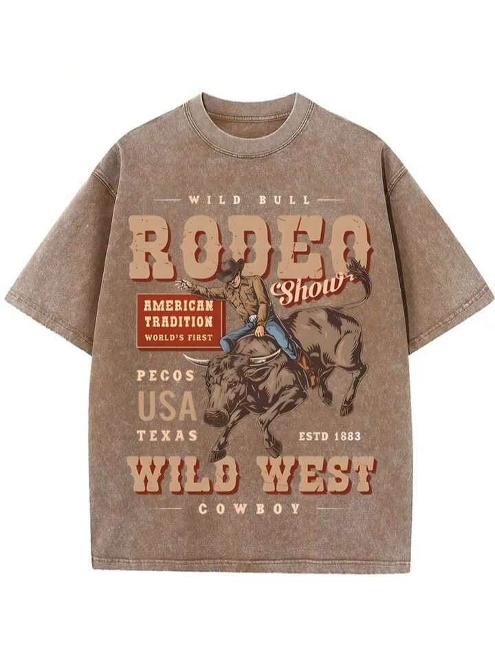 RODEO, Cowboy's Competitive Competition, Cowboy's Joyful Time, Classic Retro Fashion Casual Cowbo... | SHEIN