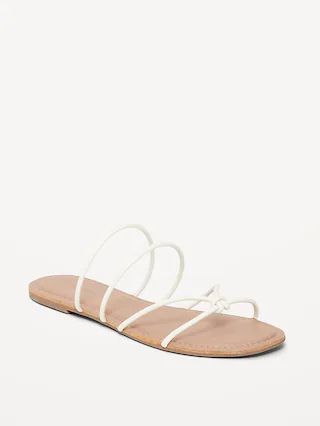 Faux-Leather Strappy Knotted Sandals for Women | Old Navy (US)
