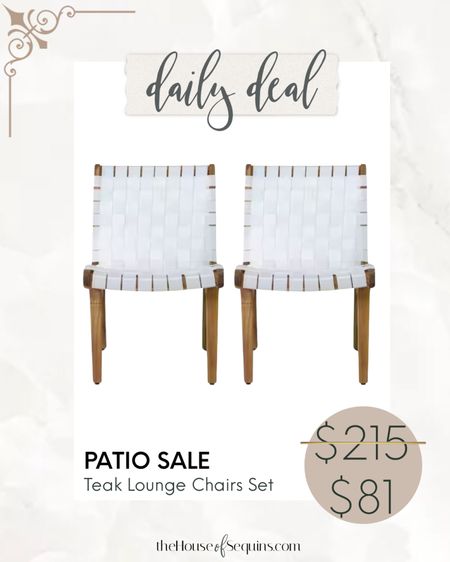 62% OFF Set off 2 Teak Patio chairs !