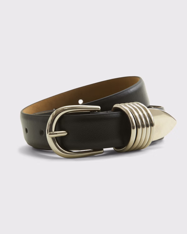 Essential Rounded Leather Belt | Abercrombie & Fitch (US)