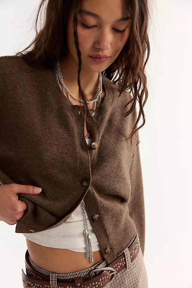 Ottilie Cashmere Cardi at Free People in Arctic Ice, Size: Small | Free People (UK)