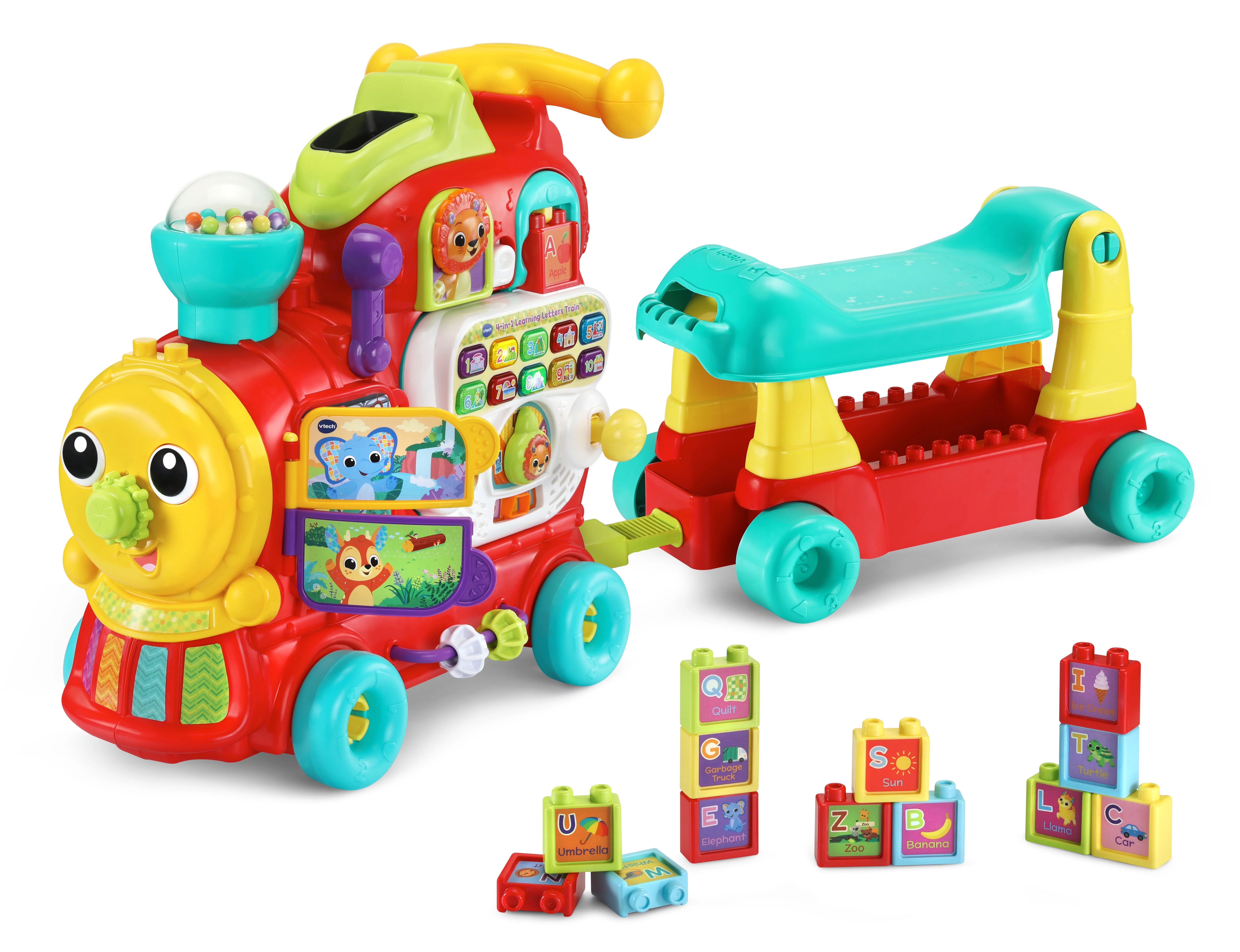 VTech 4-in-1 Learning Letters Train Sit-to-Stand Walker and Ride-On | Walmart (US)