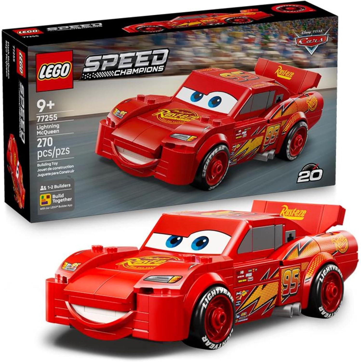 LEGO Speed Champions Lightning McQueen Toy - Disney Pixar Cars Building Blocks for Kids, Boys & G... | Amazon (US)