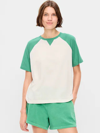 Vintage Crew-Neck Raglan T-Shirt | Old Navy (US)