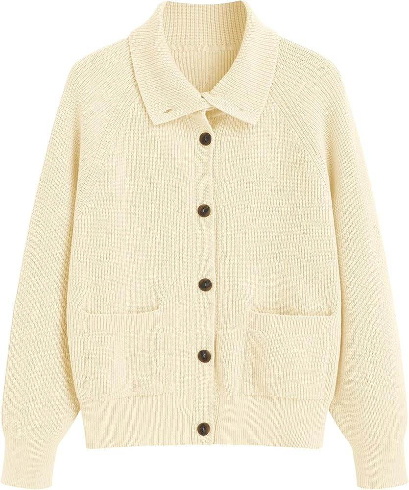 ZAFUL Women's Fall Chunky Cardigan Sweaters Trendy 2025 Mock Neck Button Down Long Sleeve Casual ... | Amazon (US)