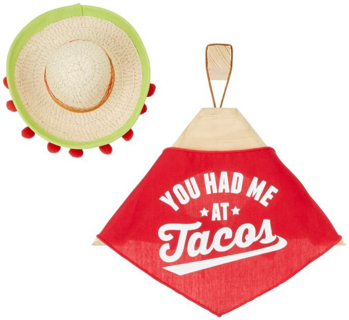 WAGATUDE Sombrero Tacos Dog Bandana Set, Medium/Large - Chewy.com | Chewy.com