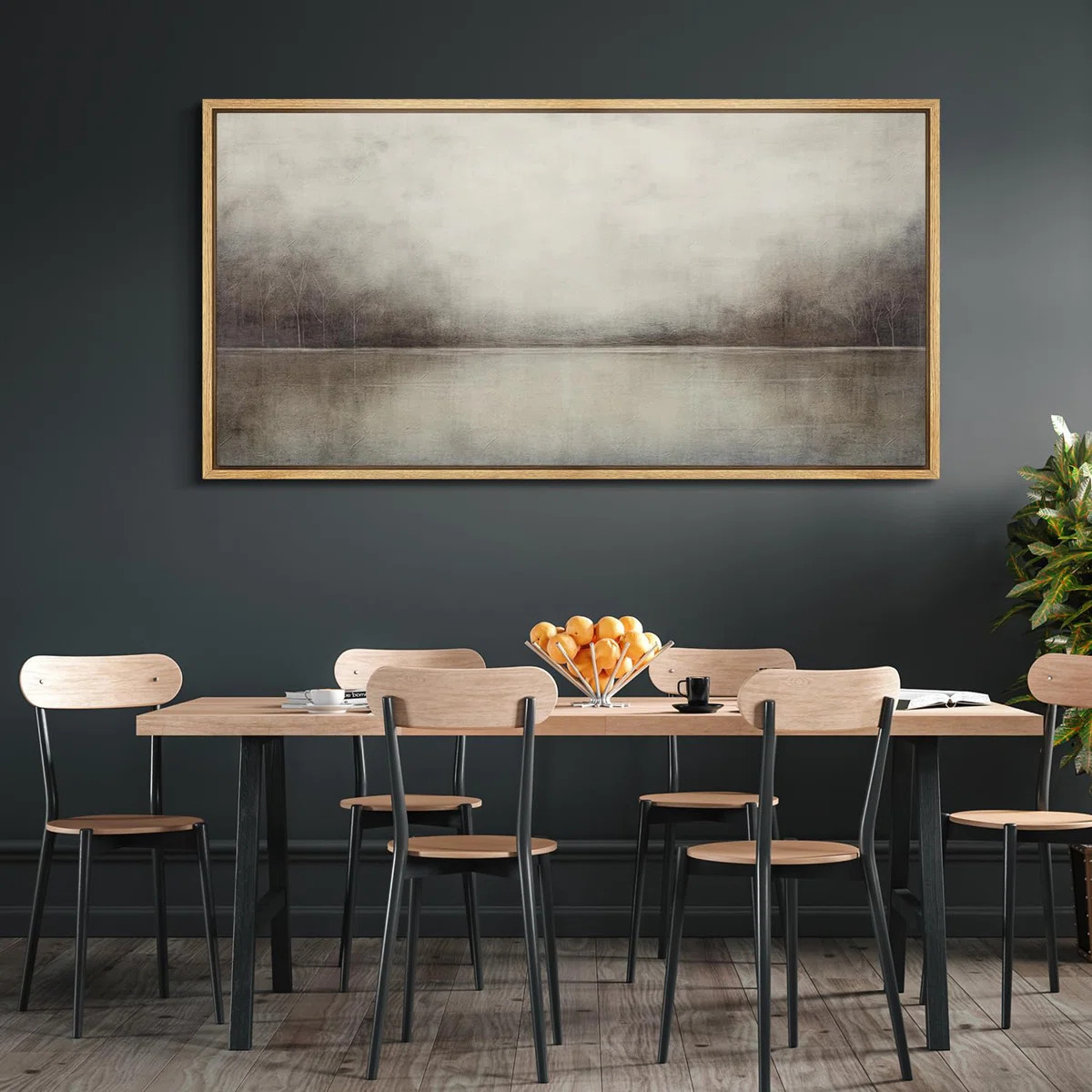 IDEA4WALL Minimal Landscape Tranquil Neutral Abstract Landscape Retro Moody Extra Large Framed Ar... | Wayfair North America