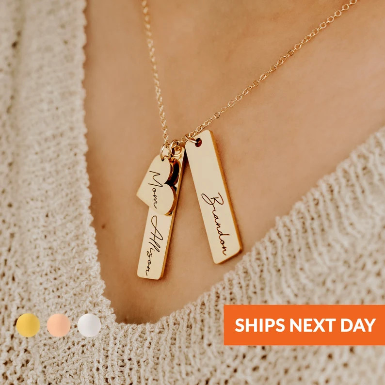 Custom Engraved Necklace Personalized Best Friend Gifts for Women Mama Necklace Multiple Kids Names  | Etsy (US)