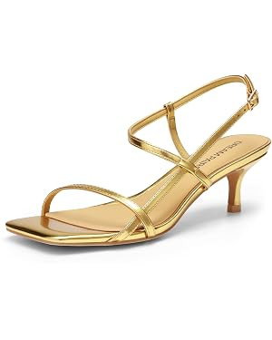 DREAM PAIRS Women's Low Kitten Heels Square Open Toe Ankle Strap Party Wedding Dressy 2.16 Inch 2... | Amazon (US)