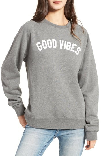 Women's Sub Urban Riot Good Vibes Willow Sweatshirt, Size X-Small - Grey | Nordstrom