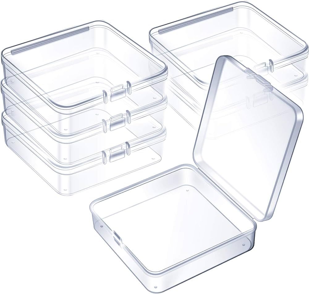 6 Pieces Mini Plastic Clear Beads Storage Containers Box for Collecting Small Items, Beads, Jewel... | Amazon (US)