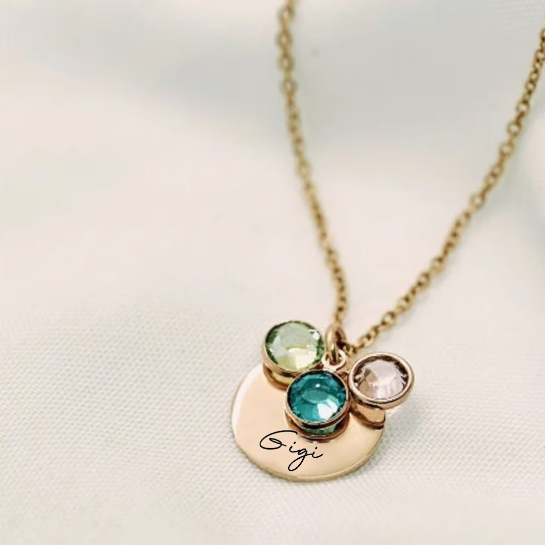 Gigi Necklace Personalized With Grandkids Birth Month Birthstones Gift for Mom, Gift For Grandma ... | Etsy (US)