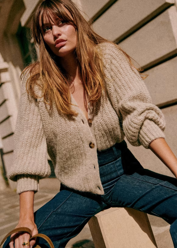 Basile Cardigan - Light Beige - Alpaca - Sézane | Sezane Paris