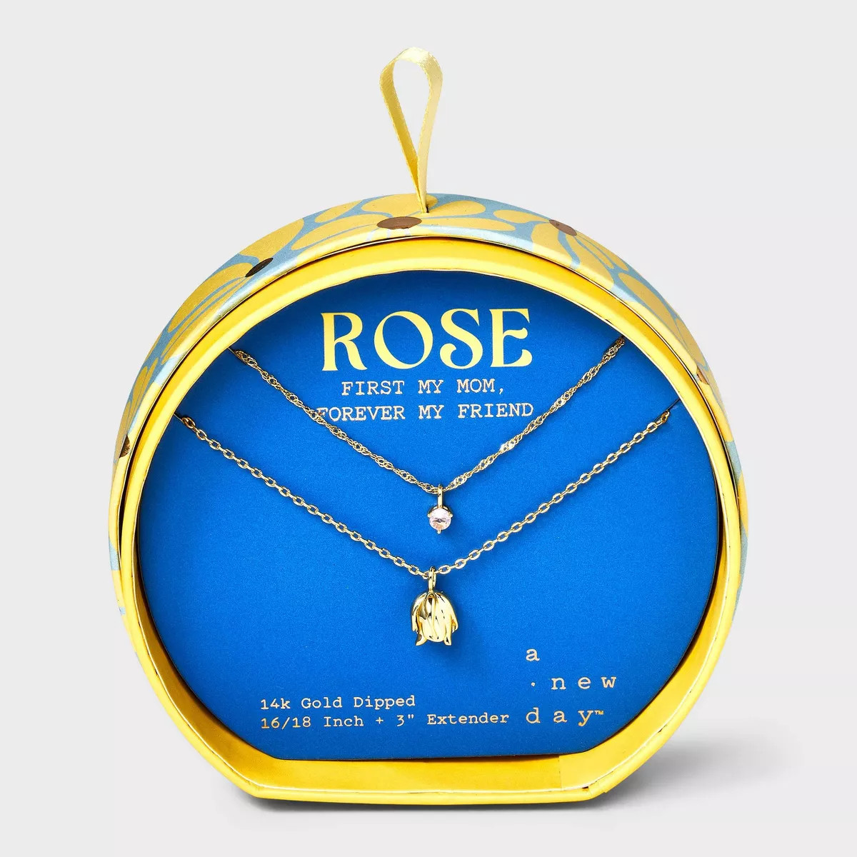 14K Gold Dipped Rose Pendant Multi-Strand Necklace - A New Day™ Gold | Target