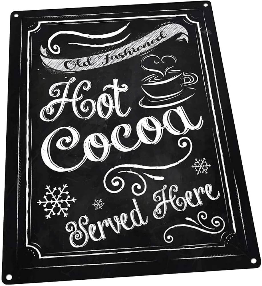 Hot Cocoa Metal Sign, Winter, Holiday, Christmas, Kitchen Decor | Amazon (US)