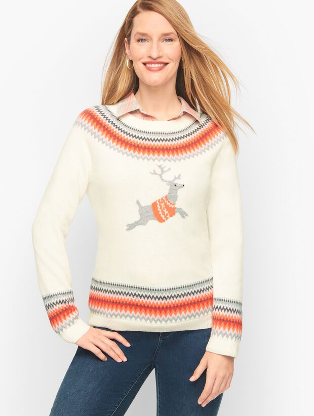 Reindeer Fair Isle Sweater | Talbots