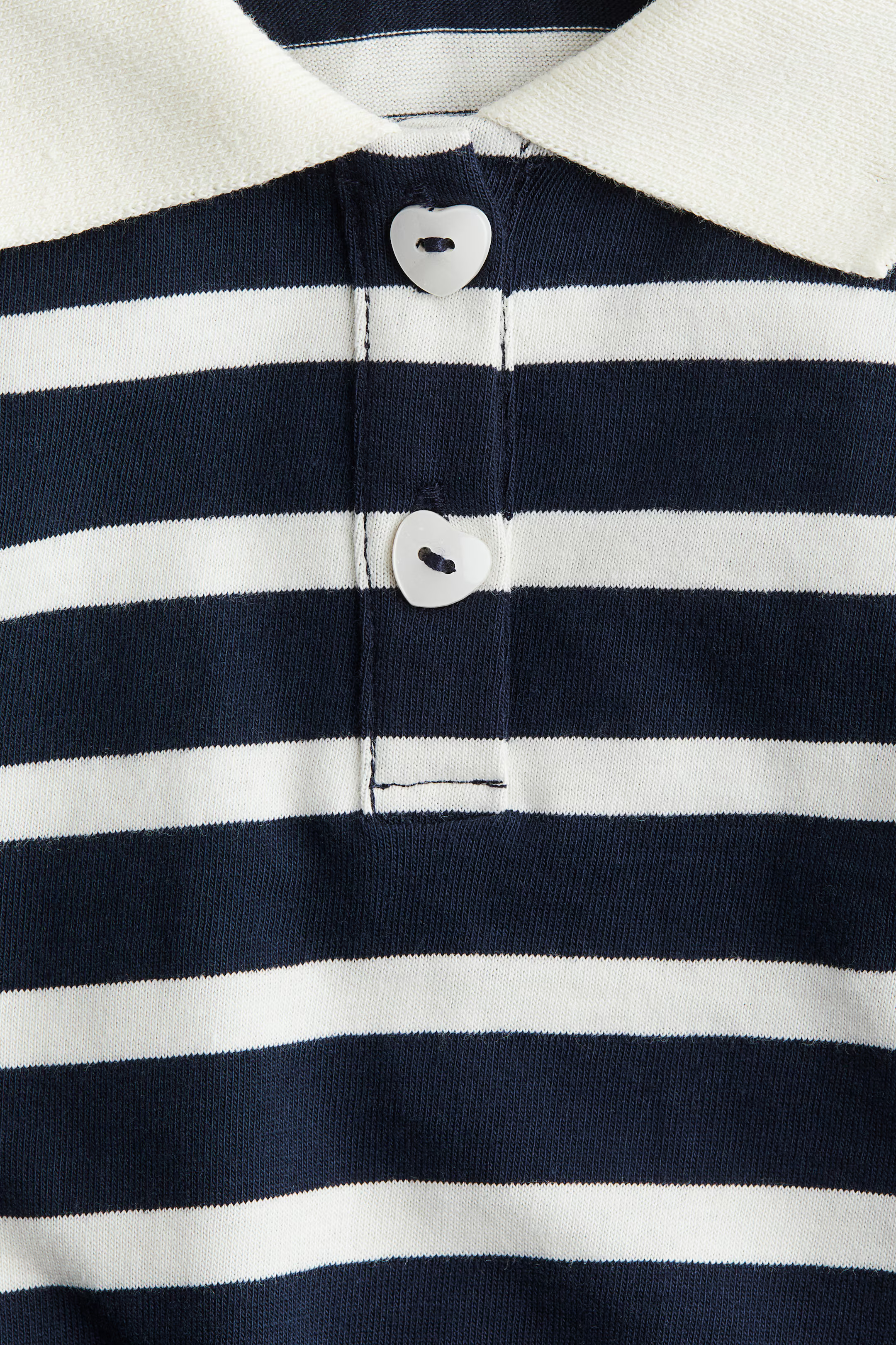 Puff-Sleeved Polo Shirt - Dark blue/striped - Kids | H&M US | H&M (US + CA)