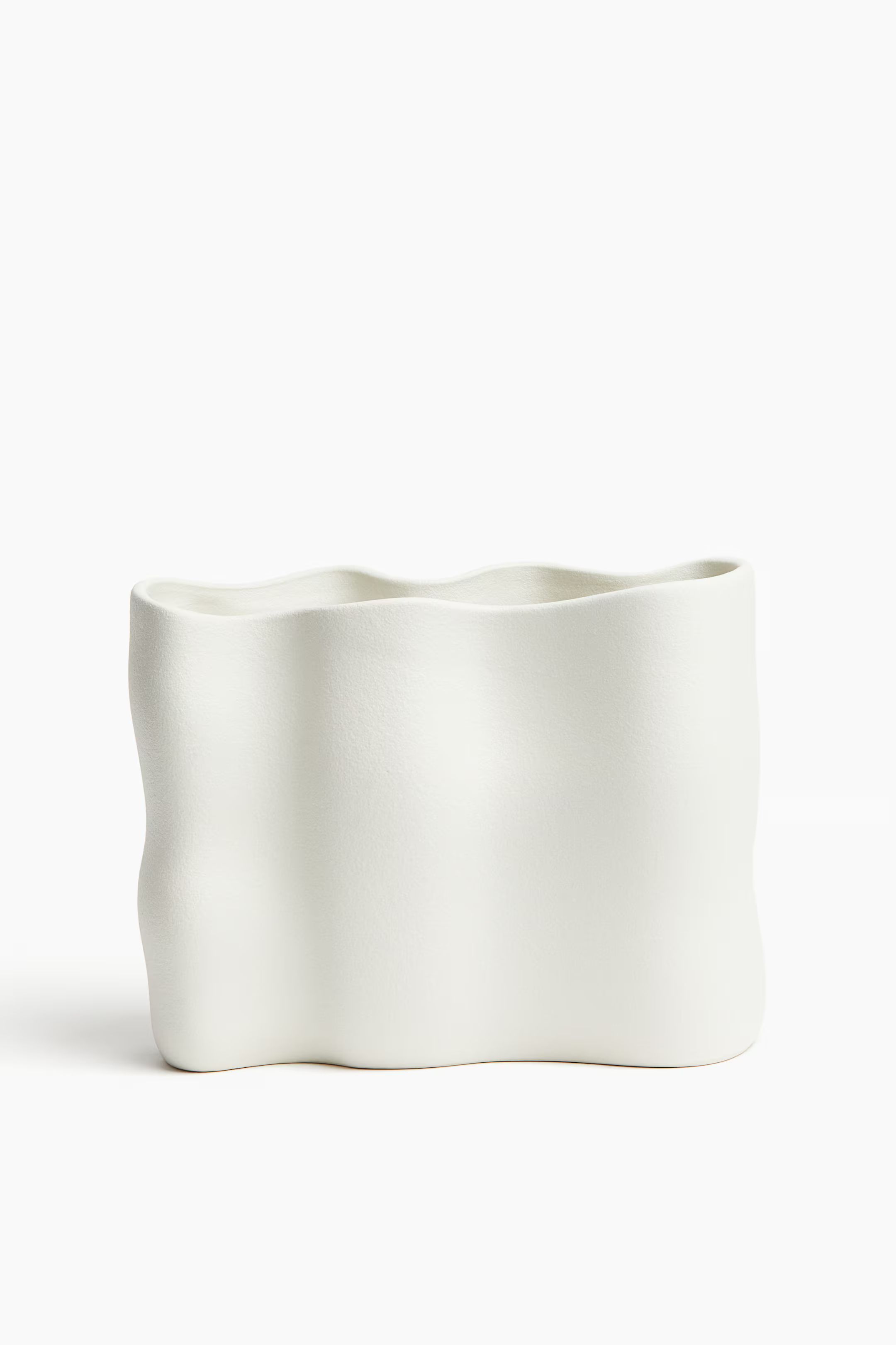 Breite Vase aus Steingut - Weiß - Home All | H&M AT | H&M (DE, AT, CH, NL, FI)