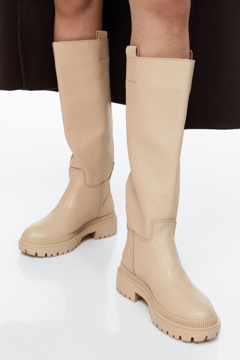 Knee-high Boots - Beige - Ladies | H&M US | H&M (US + CA)