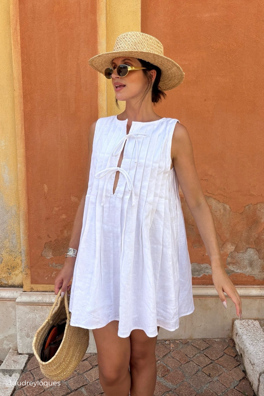 Valeria Linen Mini Dress White | VRG Grl