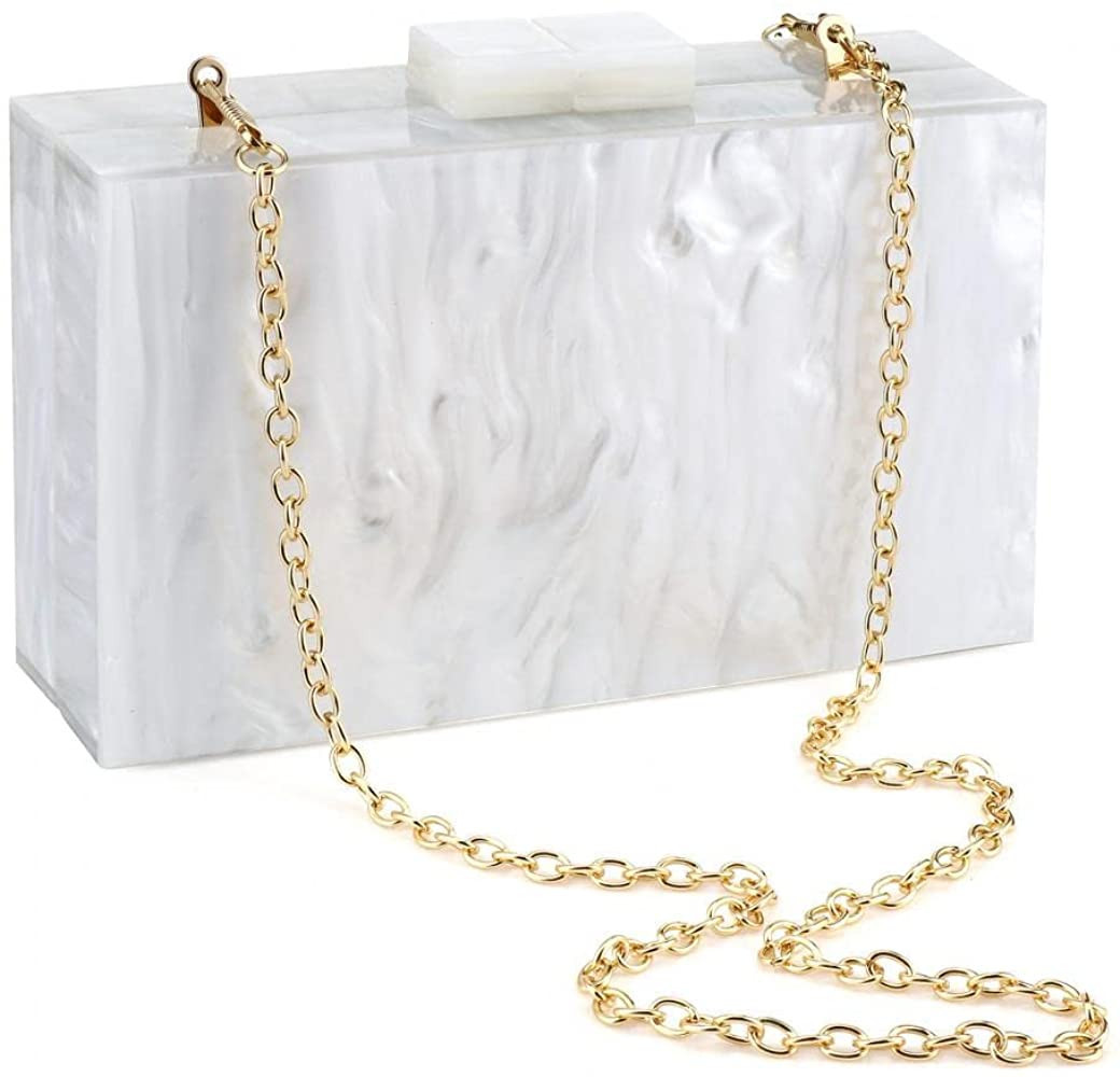 Acrylic Clutch and Purse for Women Box Handbag Evening Bag Shoulder Crossbody Bag for Wedding Par... | Amazon (US)