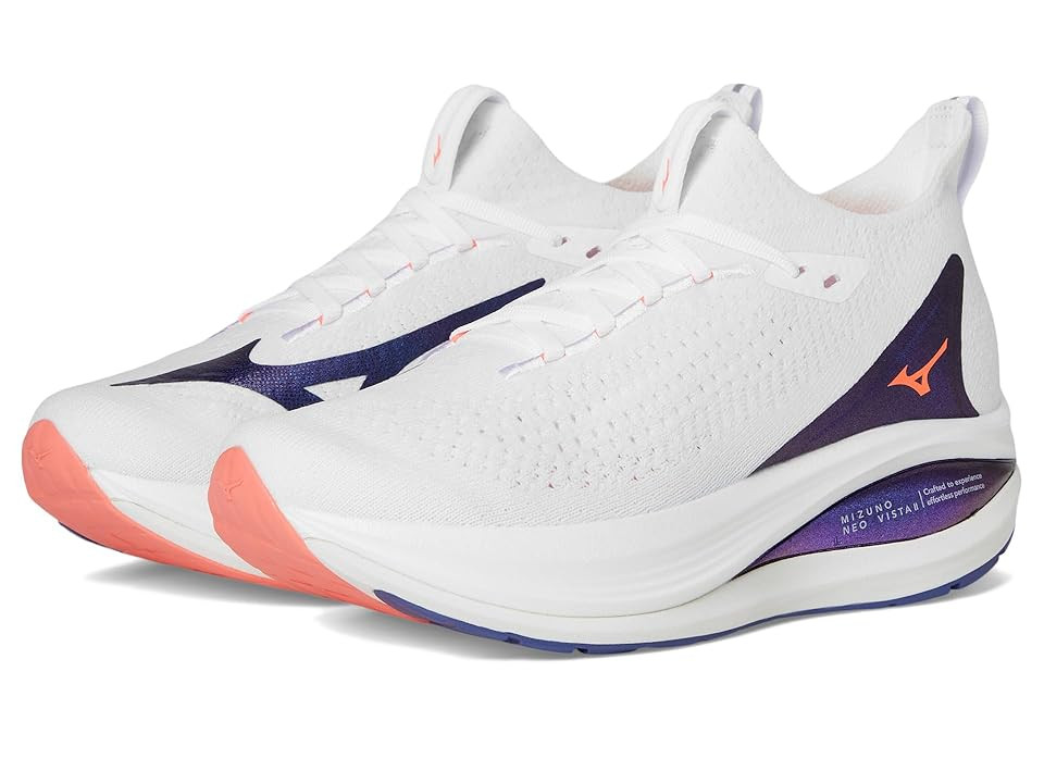 Mizuno Mizuno Neo Vista 2 Women's Shoes White/Striking Coral : Women's 11.5 B - Medium, Textile | Zappos