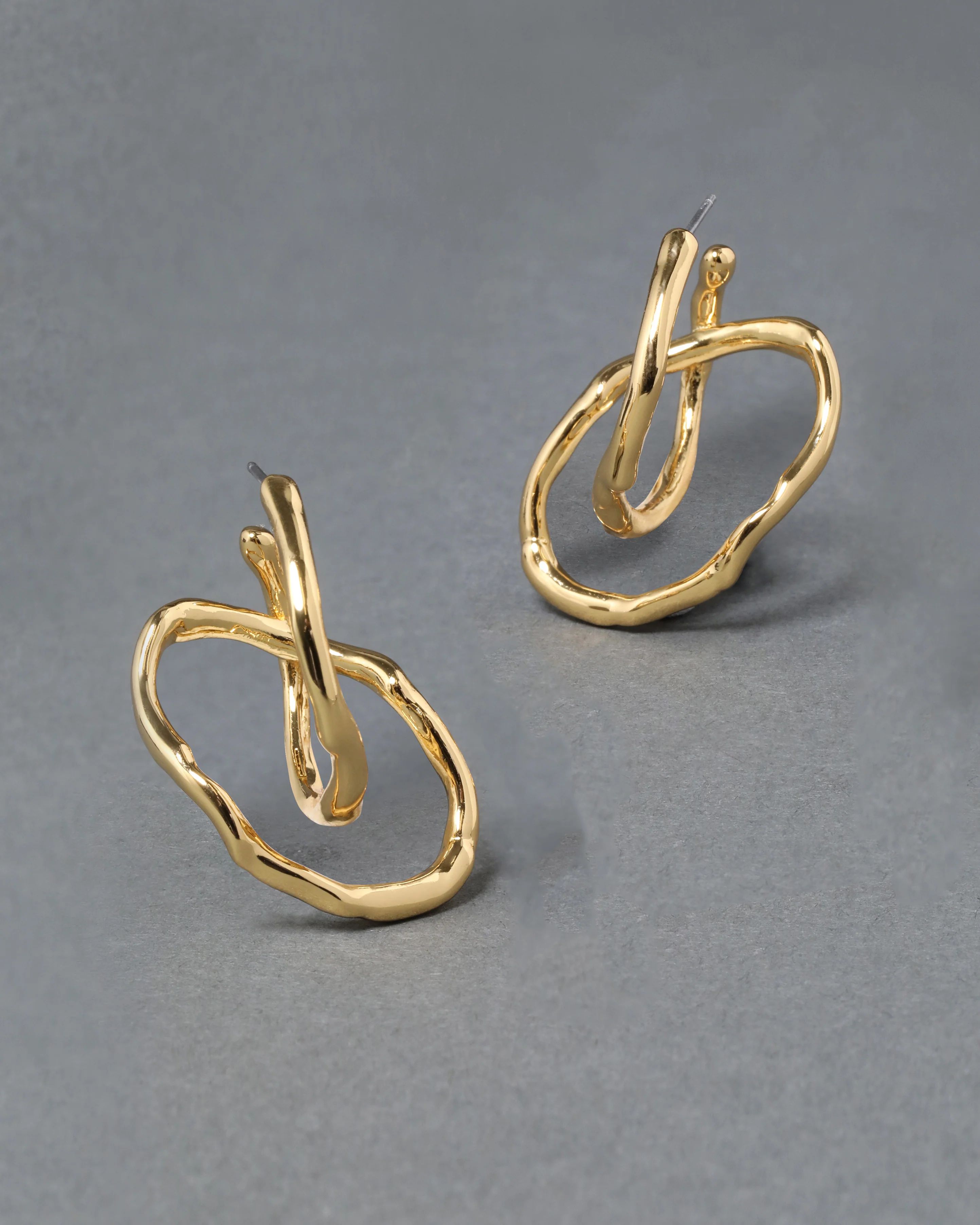 Twisted Gold Interlock Hoop Earring | Alexis Bittar