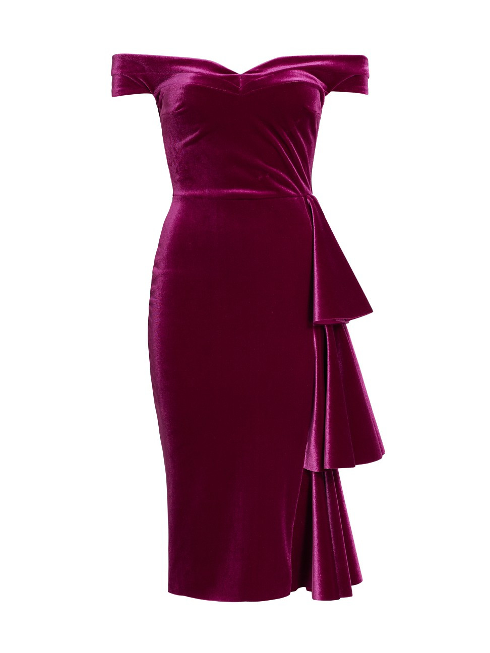 Wila Velvet Off-The-Shoulder Midi Dress | Saks Fifth Avenue