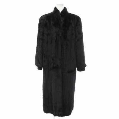 Dark mink fur long coat fur black /UO GY18 ladies | eBay US