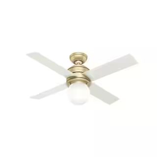 Hunter Hepburn 44 in. LED Indoor Modern Brass Ceiling Fan with Light and Wall Control 52313 | The Home Depot