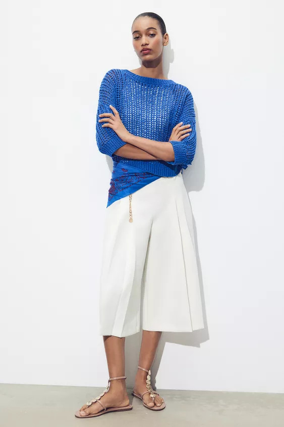 FRENCH SLEEVE KNIT TOP | Zara US