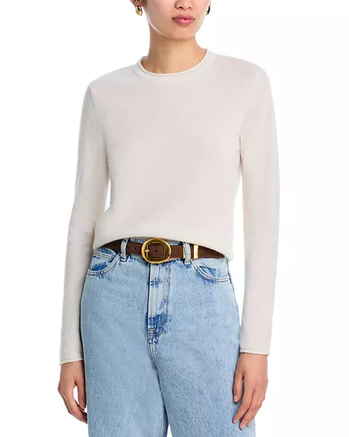 100% Cashmere Rolled Edge Sweater - Exclusive | Bloomingdale's (US)