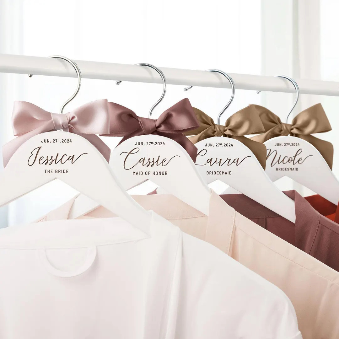 Personalized Bride Hangers for Wedding Dress, Custom Name Engraved Wooden Hanger Flower Girl, Bri... | Etsy (US)