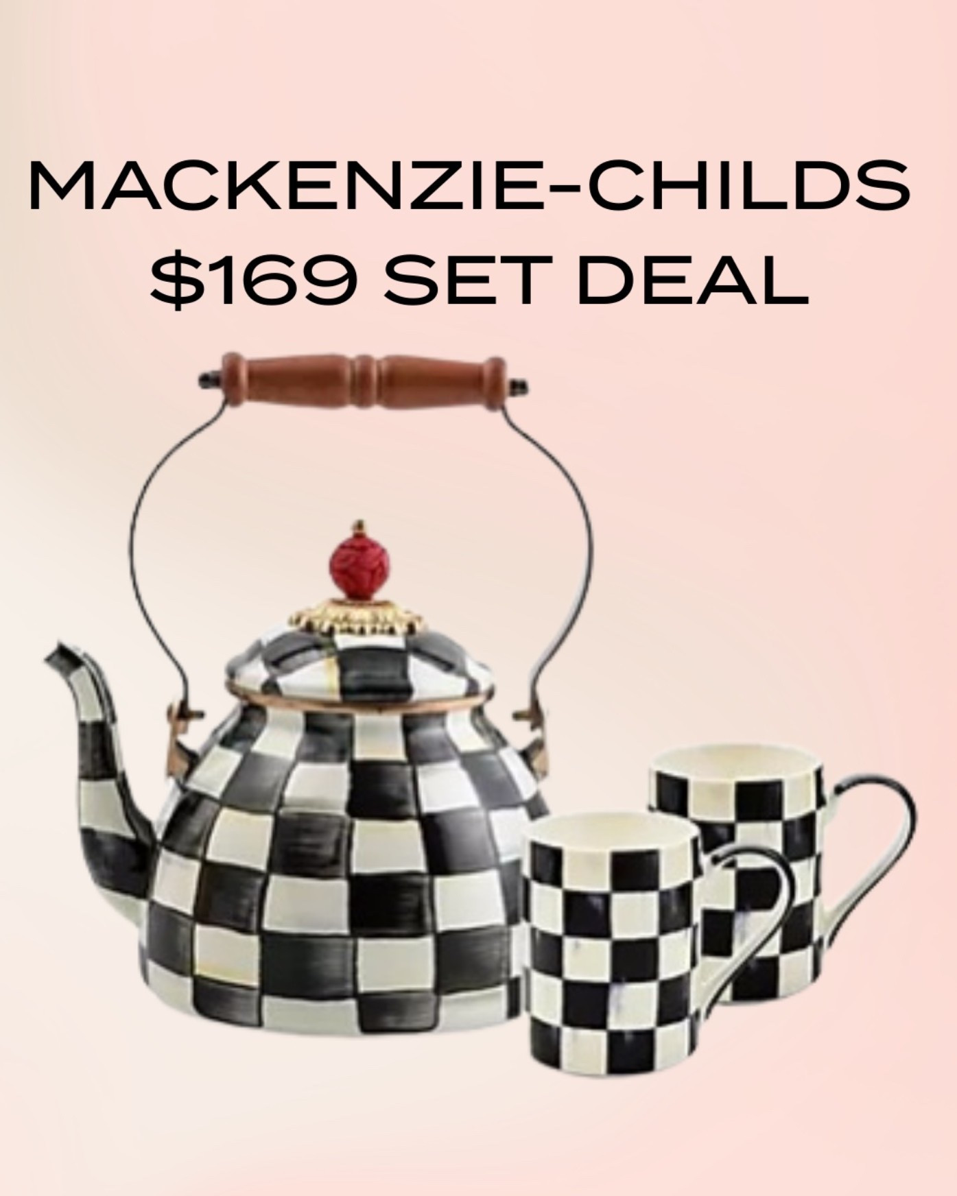 Mackenzie-Childs tea kettle set on a major deal! You get the 2 qt tea kettle and 2 mugs for $170

#LTKHome #LTKSaleAlert #LTKmorningroutine