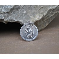 Vintage Silver St Christopher Pendant Or Charm - Safe Travels Journey | Etsy (US)
