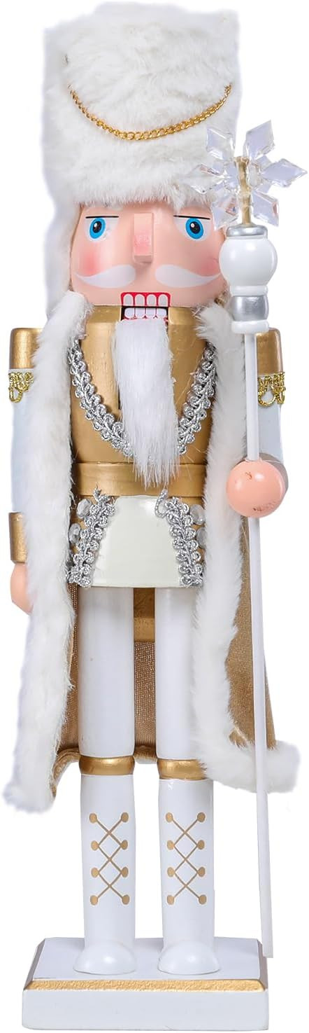 MUMTOP 15 Inch Nutcracker Christmas Decorations, Wooden Nutcracker Figure Ornament Gold Christmas... | Amazon (US)