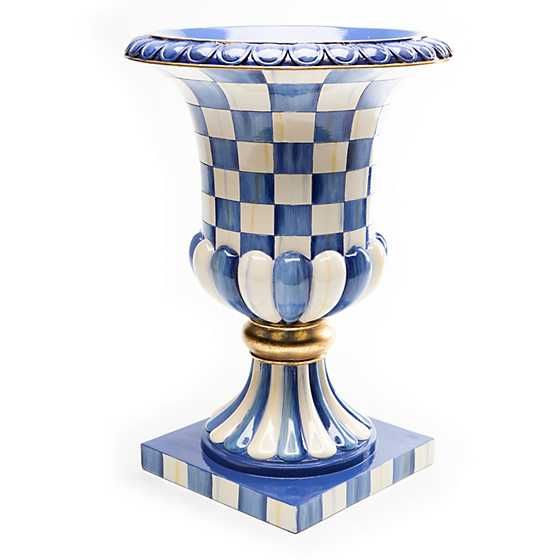 Royal Check Pedestal Tabletop Urn | MacKenzie-Childs