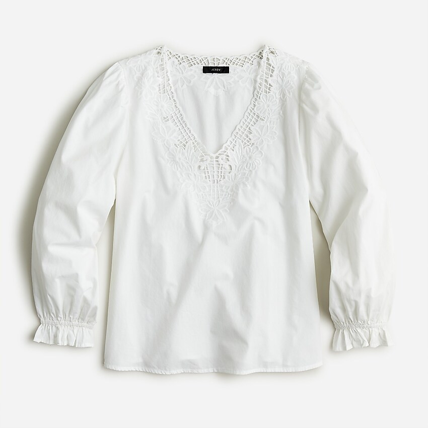 V-neck top with eyelet trim | J. Crew US