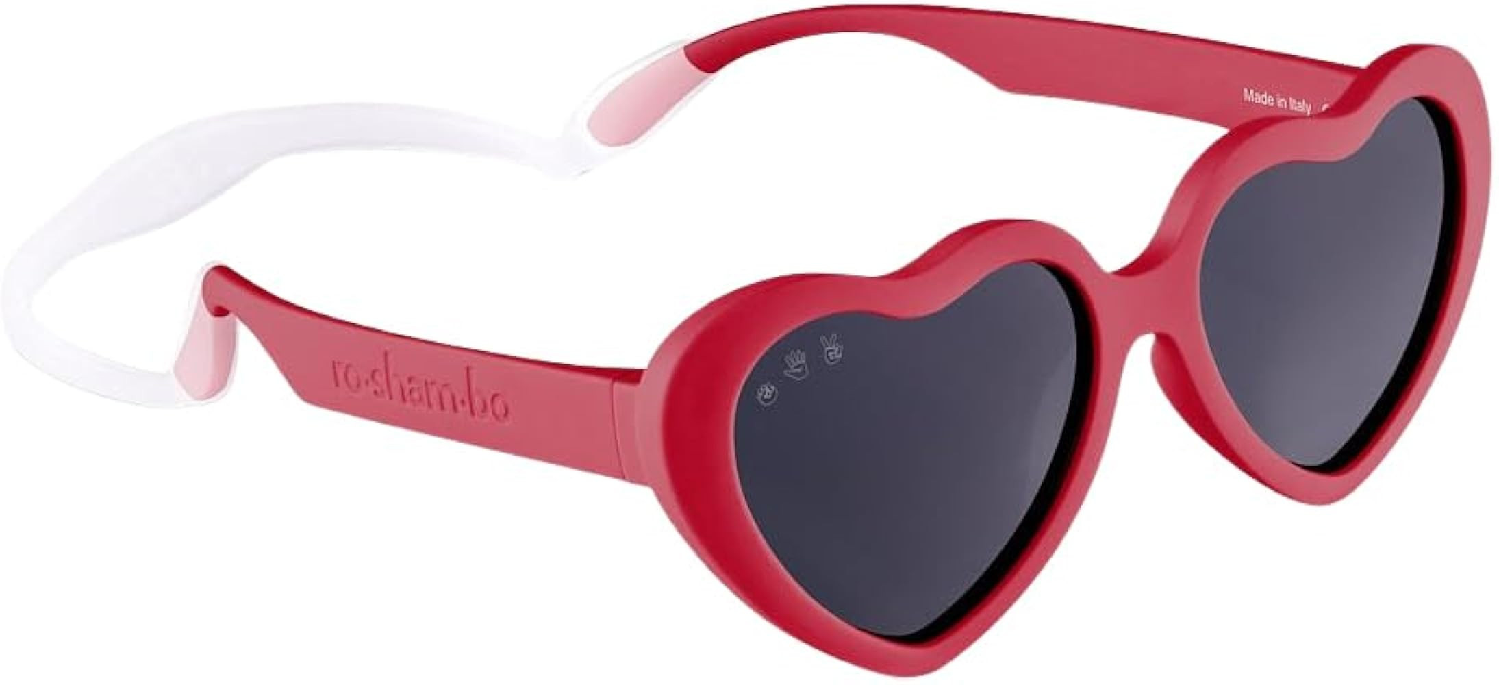 ROSHAMBO Heart Sunglasses - Unbreakable Italian Made Kids Eyewear with Strap - BPA-Free Polarized... | Amazon (US)